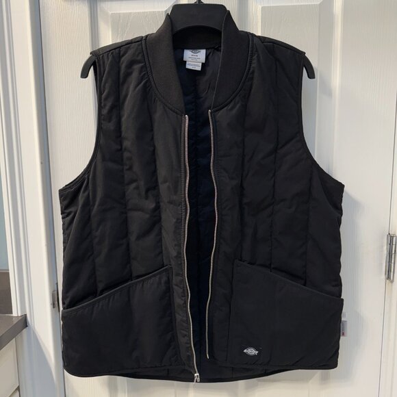 NWOT Dickies Black Quilted Lined Full Zip Work Vest Size Medium - Picture 3 of 10